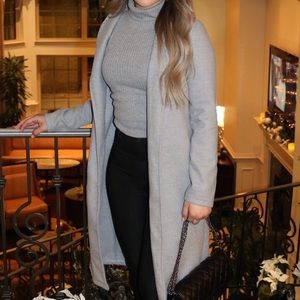 Petite belted collar coat